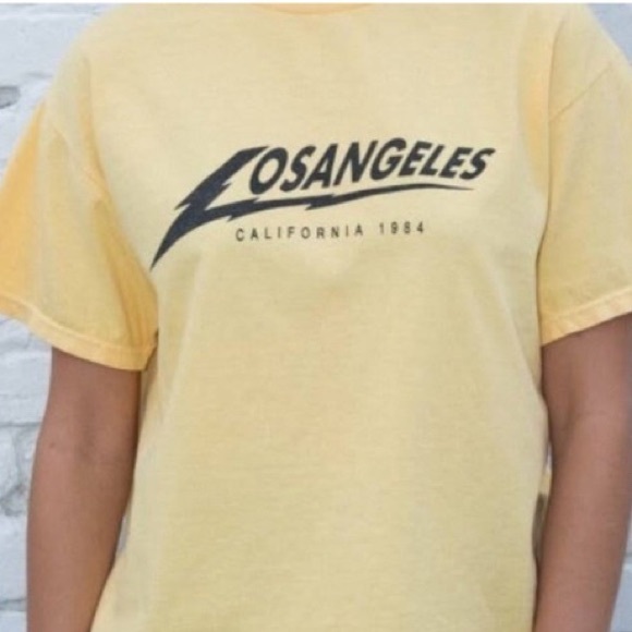 Brandy Melville Tops - Brandy Melville yellow t shirt crop